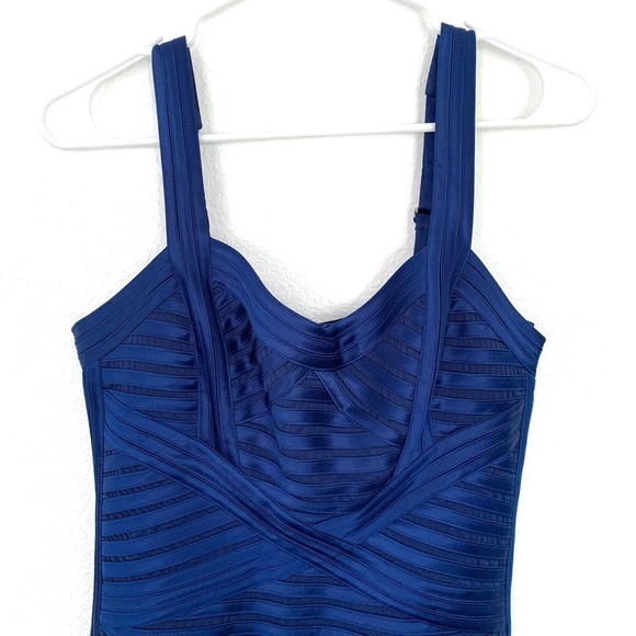 BCBGMAXAZRIA Blue Bandage Cocktail Rivas Dress - Picture 3 of 8